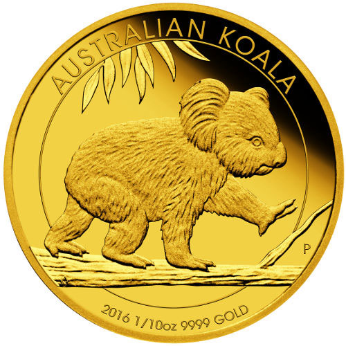 2016 1/10 oz Proof Australian Gold Koala Coin