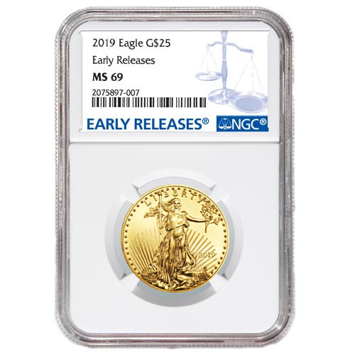 2019 1/2 oz American Gold Eagle Coin NGC MS69 ER