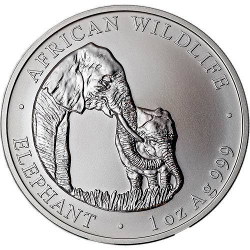 2001 1 oz Zambian Silver Elephant Coin (BU)