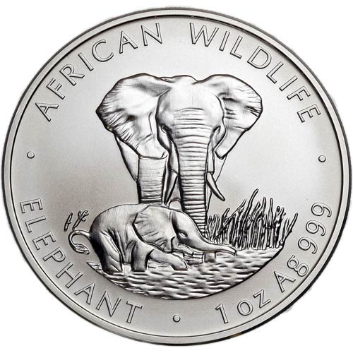 1999 1 oz Zambian Silver Elephant Coin (BU)