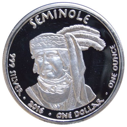 2016 1 oz Proof Florida Seminole Alligator Silver Coin