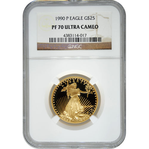 1990-P 1/2 oz Proof American Gold Eagle Coin NGC PF70 UCAM