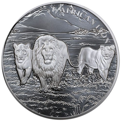 2016 10 oz Congo Silver African Lion Coin (BU)