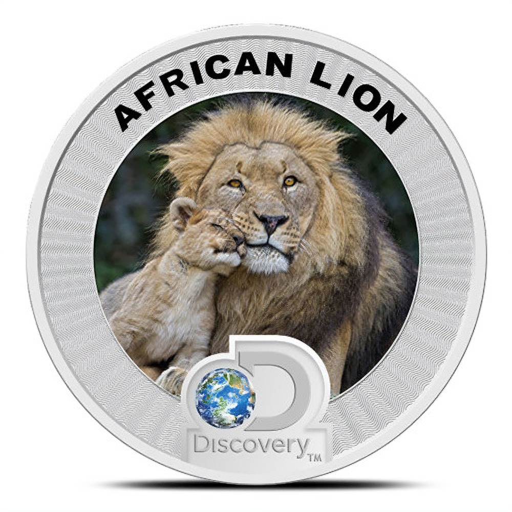 2016 3 oz Silver Discovery Endangered Species of Africa Mandrill and Lion Set (Box + CoA)