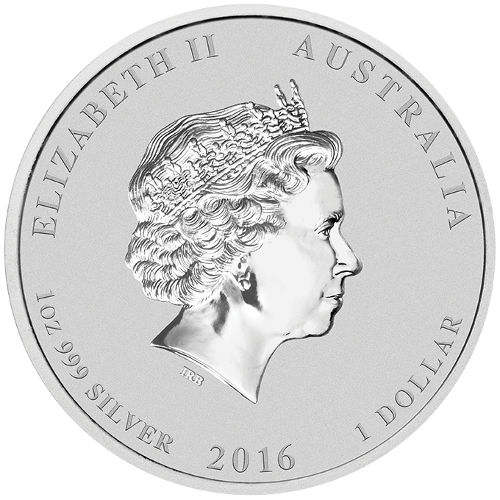 2016 1 oz Colorized Australian Lunar Monkey Silver Coin (BU)