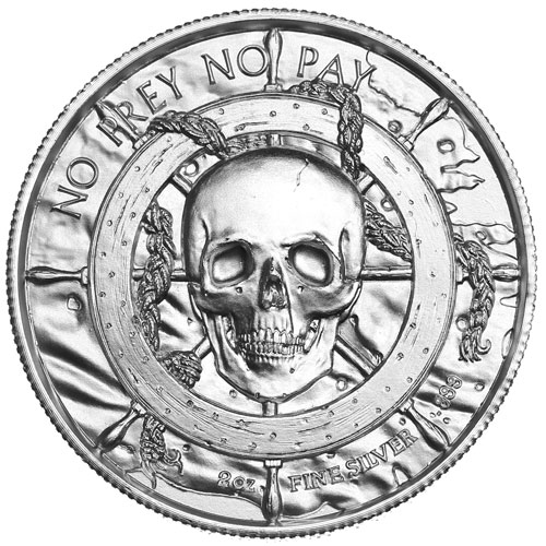 2 oz Elemetal The Plank Ultra High Relief Silver Round (Privateer Series #5, New)