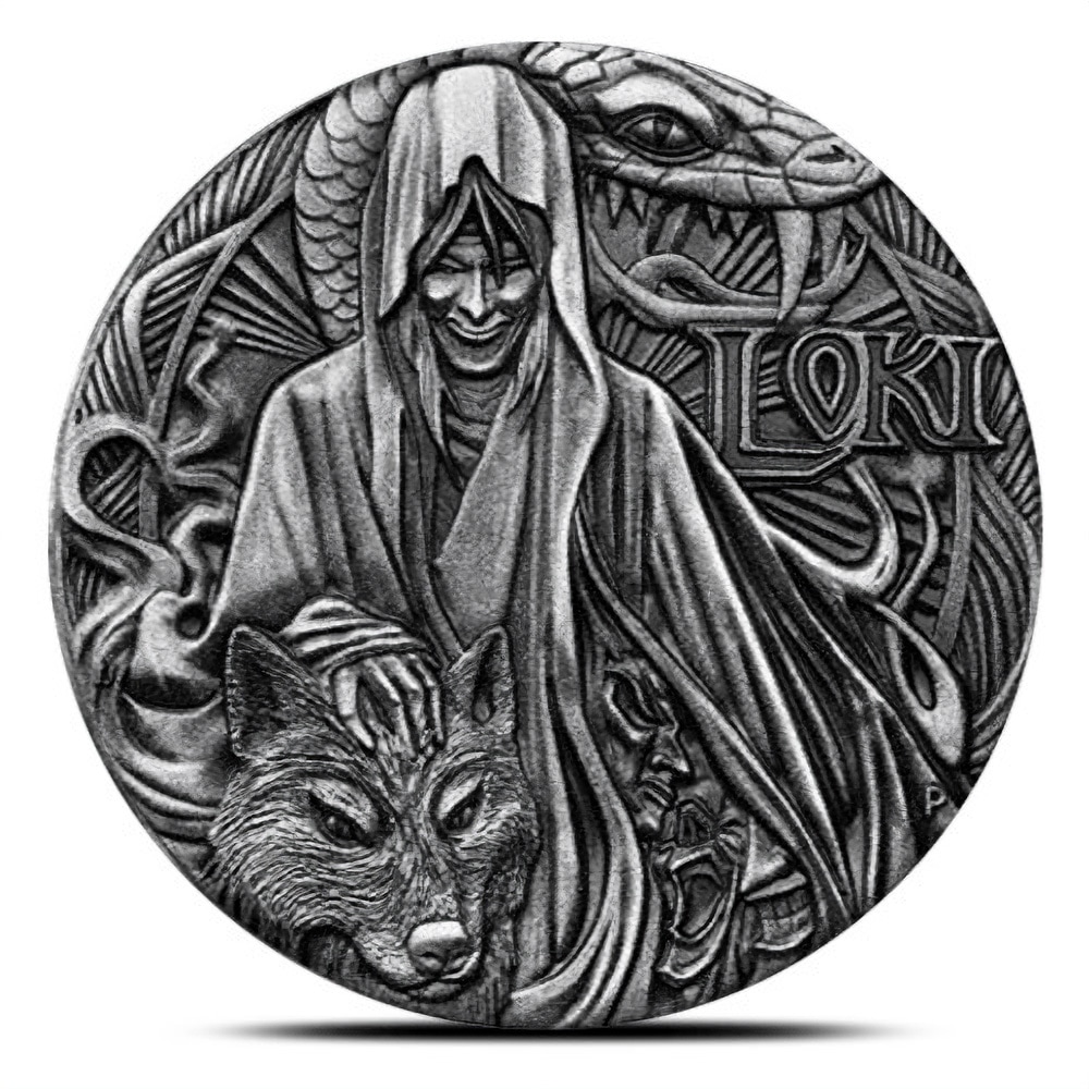 2016 2 oz Tuvalu Norse Gods Loki Silver High Relief Coin (Box + CoA)