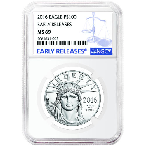 2016 1 oz American Platinum Eagle Coin NGC MS69 ER