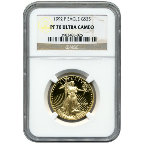 1992-P 1/2 oz Proof American Gold Eagle Coin NGC PF70 UCAM