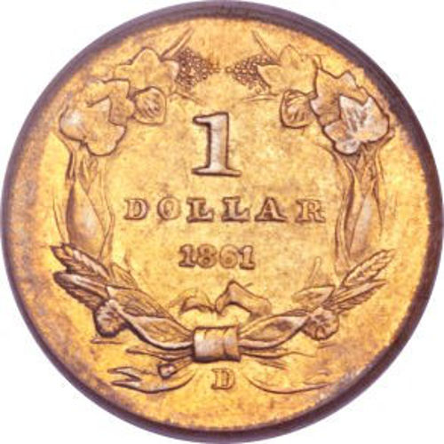 Pre-33 $1 Indian Gold Coin (Type 3, AU)