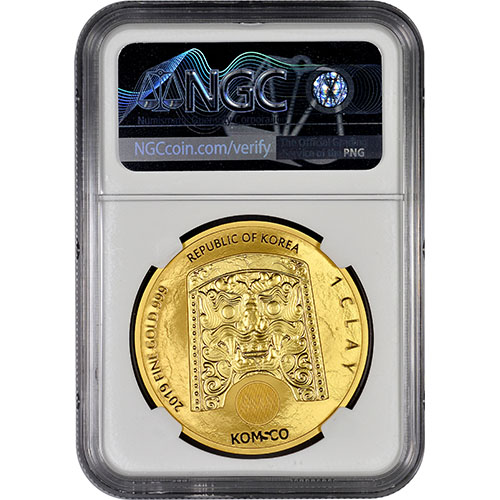 2019 1 oz South Korean Zi:Sin Scrofa Ghost Gold Medal NGC MS70 ER