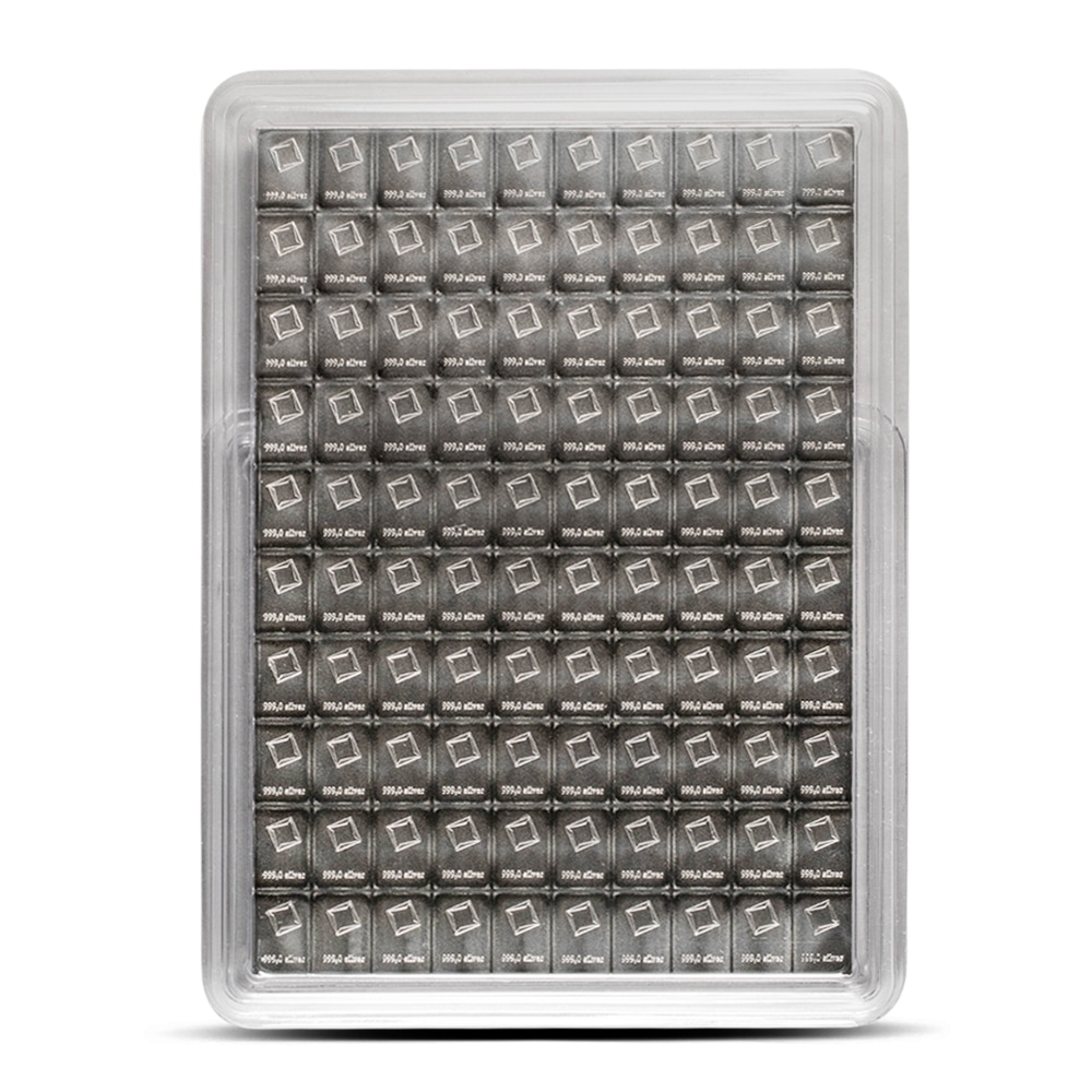100 Gram Valcambi Silver CombiBar (100x1g w/ Assay)
