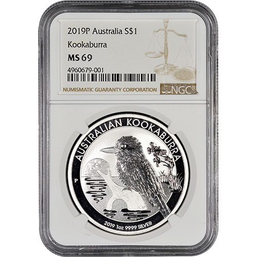 2019 1 oz Australian Silver Kookaburra Coin NGC MS69