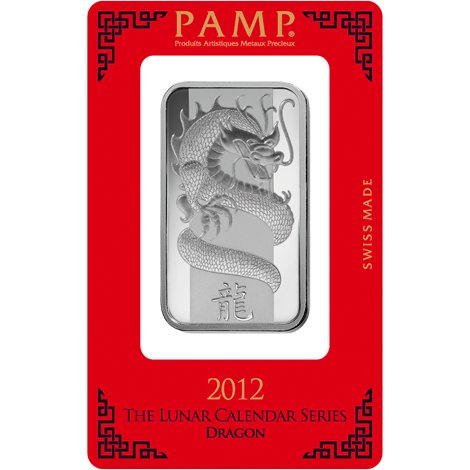 1 oz PAMP Suisse Dragon Silver Bar (New w/ Assay)