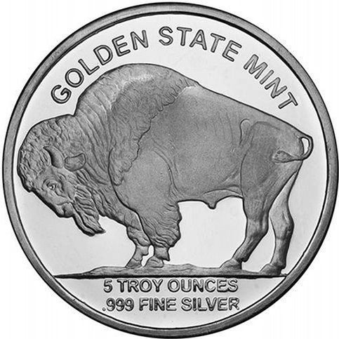5 oz GSM Buffalo Silver Round (New)