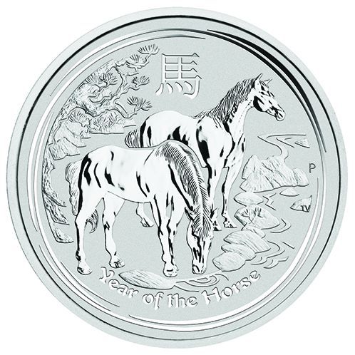 2014 2 oz Australian Silver Lunar Horse Coin (BU)