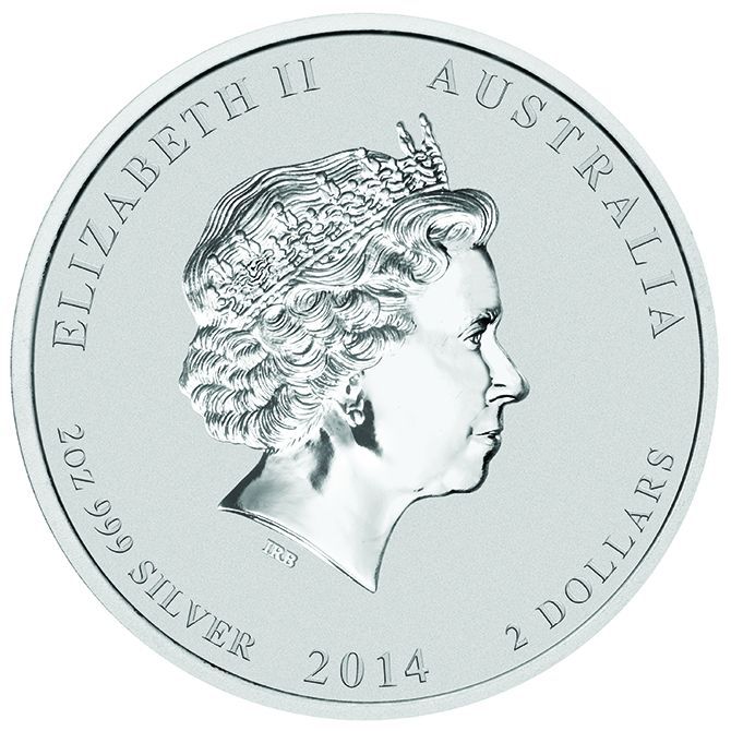 2014 2 oz Australian Silver Lunar Horse Coin (BU)