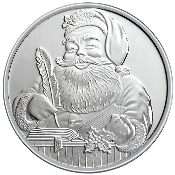 2013 1 oz Santa's List Silver Medallion