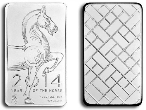 10 oz NTR Lunar Horse Silver Bar (New)