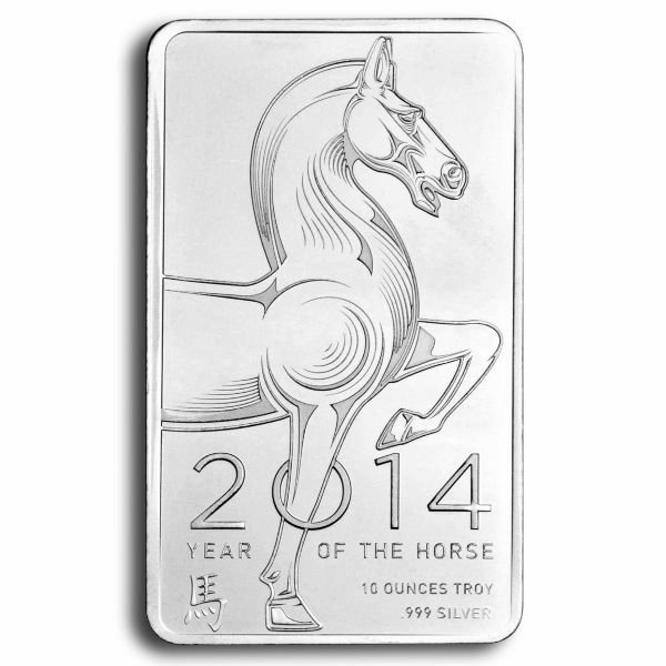10 oz NTR Lunar Horse Silver Bar (New)