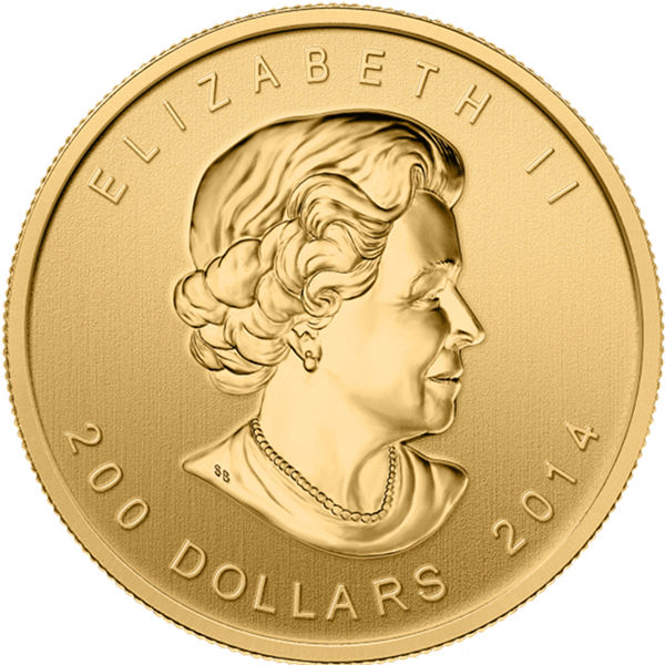 2014 1 oz Canadian Gold Howling Wolf Coin (w/ Assay)