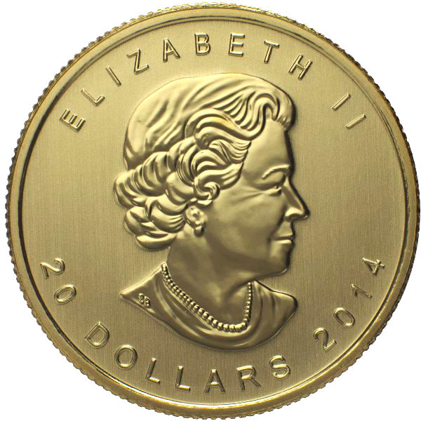 2014 1/2 oz Canadian Gold Maple Leaf Coin (BU)
