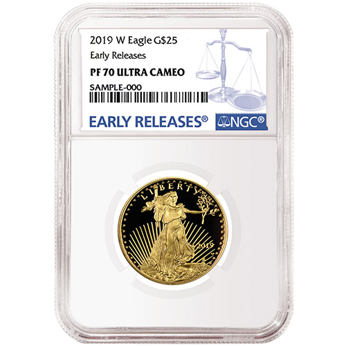 2019-W 1/2 oz Proof American Gold Eagle Coin NGC PF70 UCAM ER