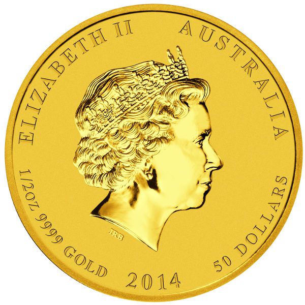 2014 1/2 oz Australian Gold Lunar Horse Coin (BU)