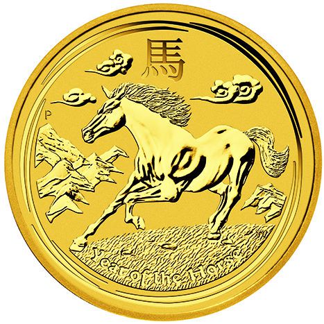 2014 1/20 oz Australian Gold Lunar Horse Coin (BU)