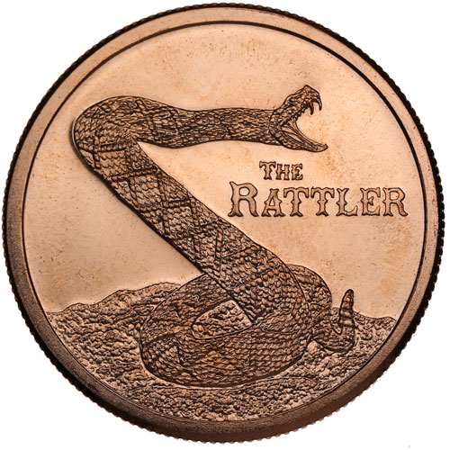 1 oz The Rattler Copper Round (New)