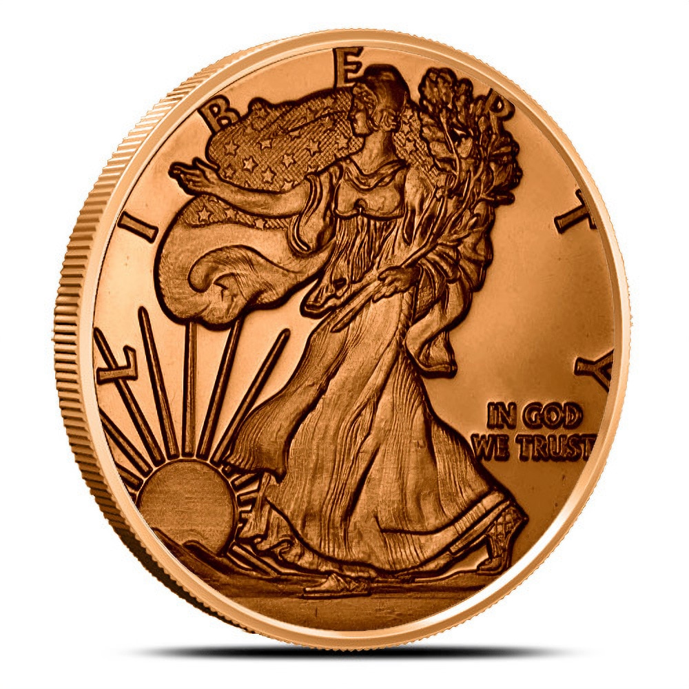1 oz Walking Liberty Copper Round (New)