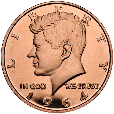 1 oz Kennedy Half Dollar Copper Round (New)