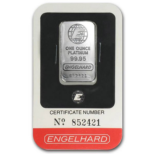 1 oz Engelhard Platinum Bar (w/ Assay)