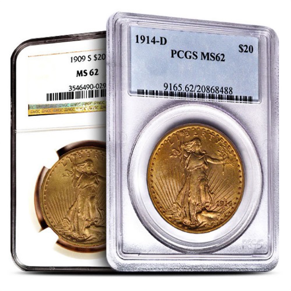 Pre-33 $20 Saint Gaudens Gold Double Eagle Coin MS62 (PCGS or NGC)