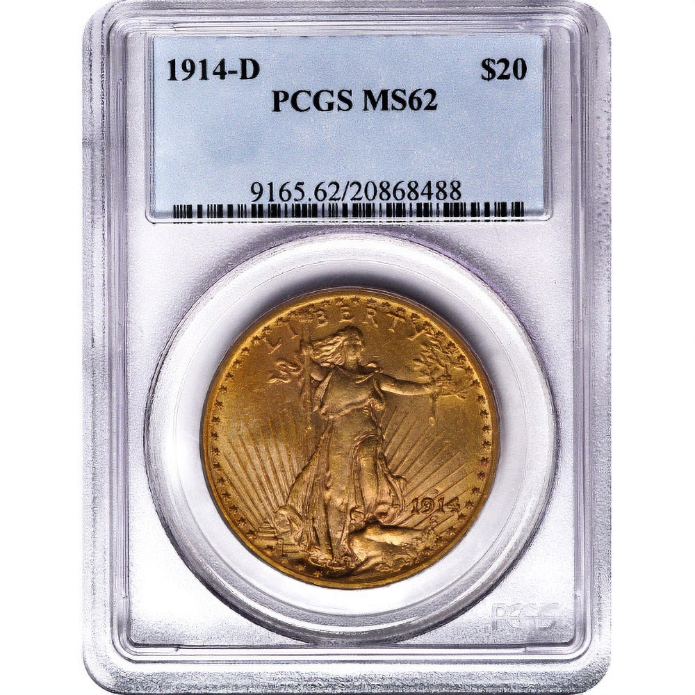Pre-33 $20 Saint Gaudens Gold Double Eagle Coin MS62 (PCGS or NGC)