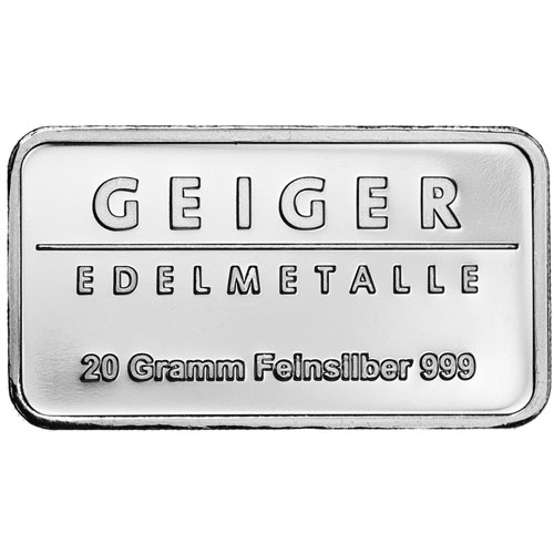 20 Gram Geiger Silver Bar (New)