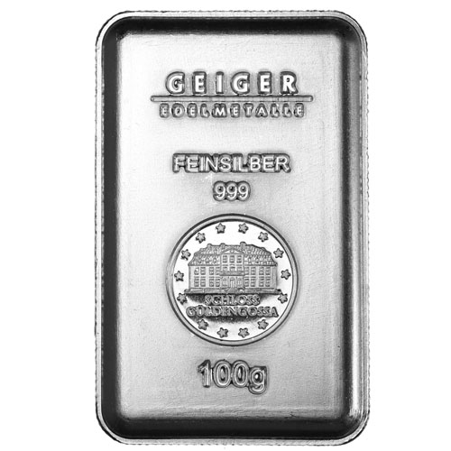 100 Gram Geiger Silver Security Line Bar