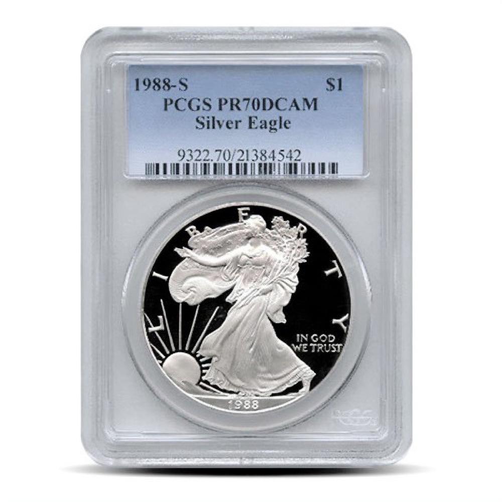 1988-S 1 oz Proof American Silver Eagle Coin PCGS PR70 DCAM