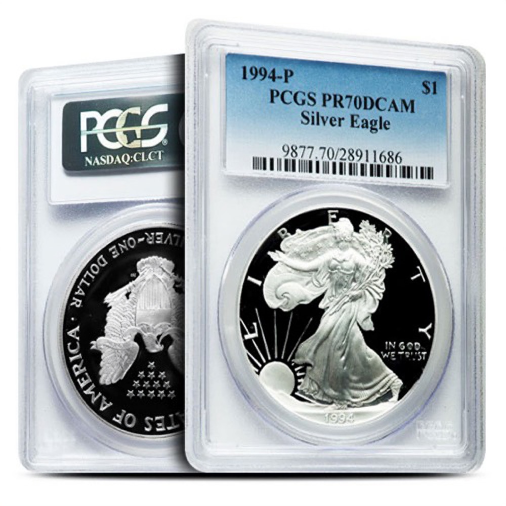 1994-P 1 oz Proof American Silver Eagle Coin PCGS PR70 DCAM