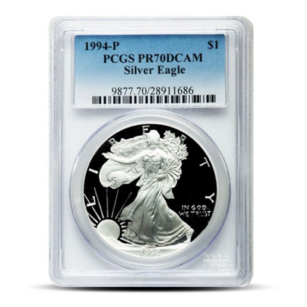 1994-P 1 oz Proof American Silver Eagle Coin PCGS PR70 DCAM