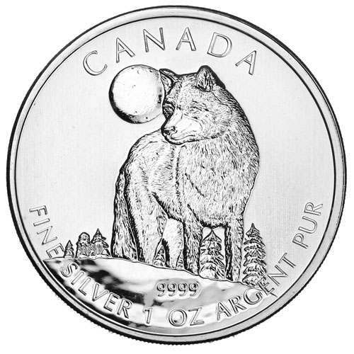 2011 1 oz Canadian Silver Wolf Coin
