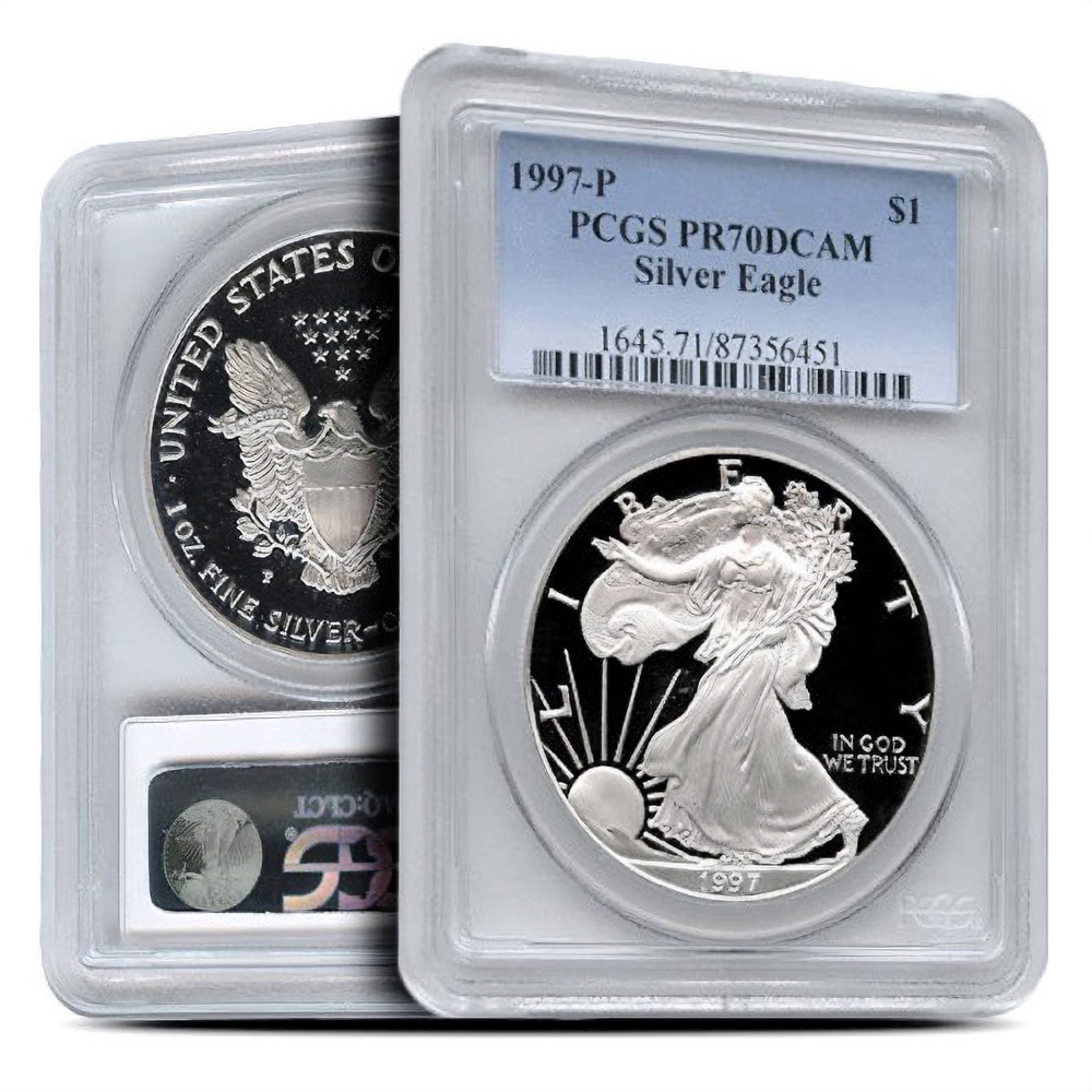 1997-P 1 oz Proof American Silver Eagle Coin PCGS PR70 DCAM