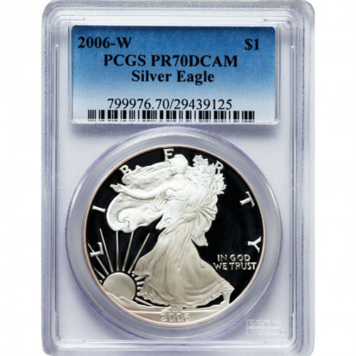 2006-W 1 oz Proof American Silver Eagle Coin PCGS PR70 DCAM