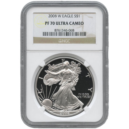 2008-W 1 oz Proof American Silver Eagle Coin NGC PF70 UCAM