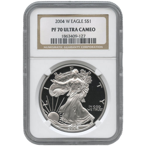 2004-W 1 oz Proof American Silver Eagle Coin NGC PF70 UCAM