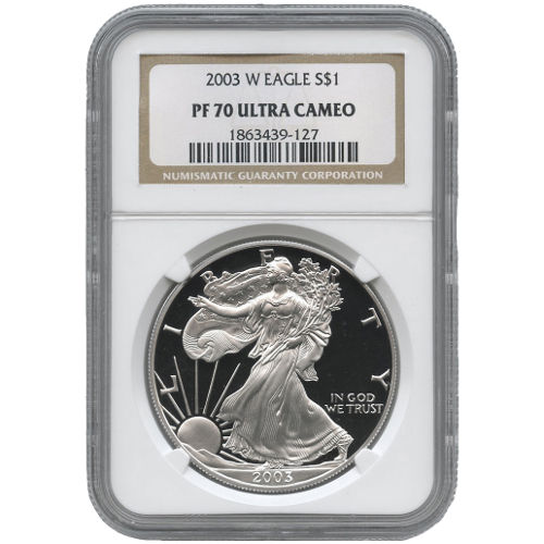 2003-W 1 oz Proof American Silver Eagle Coin NGC PF70 UCAM