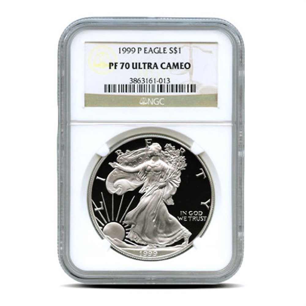 1999-P 1 oz Proof American Silver Eagle Coin NGC PF70 UCAM