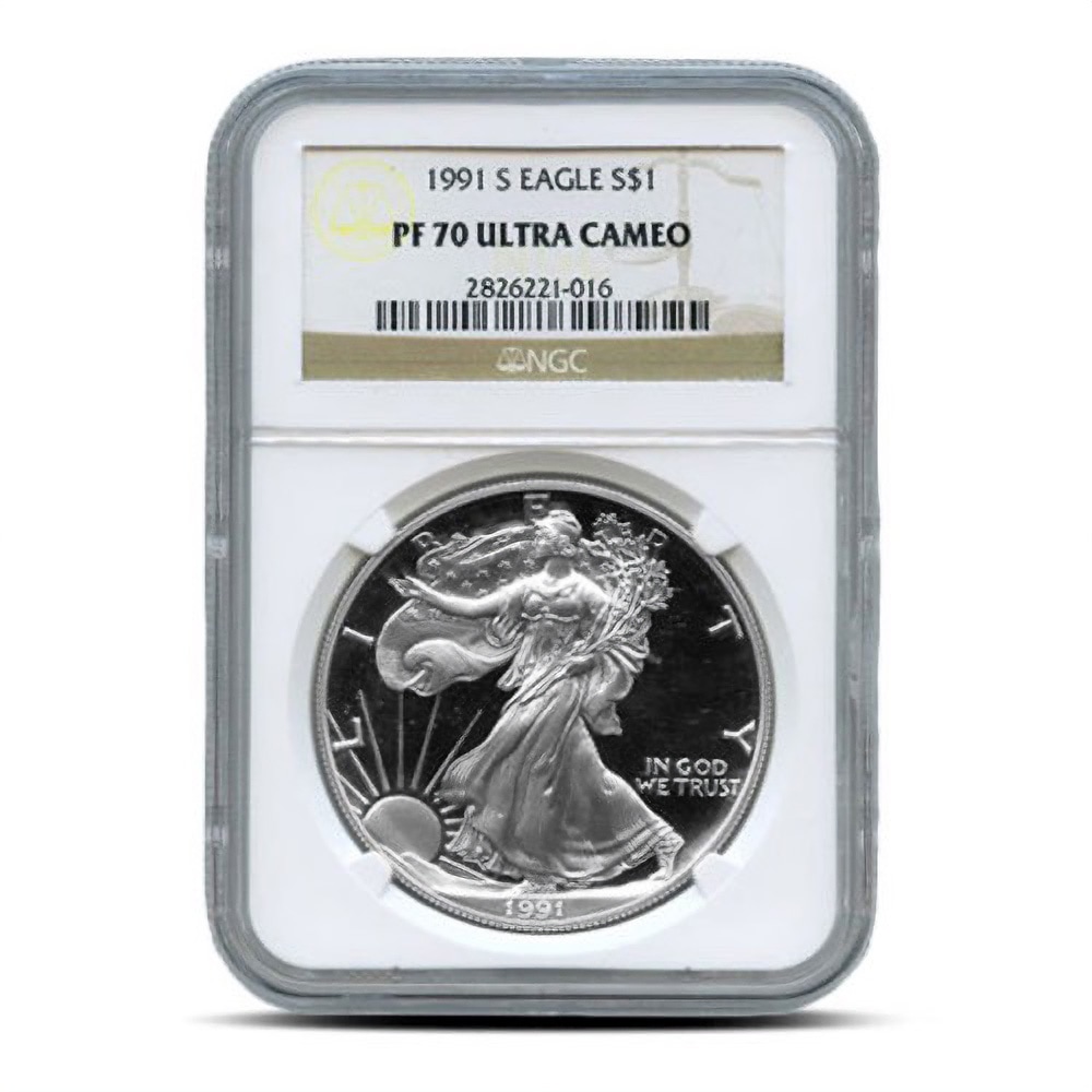 1991-S 1 oz Proof American Silver Eagle Coin NGC PF70 UCAM