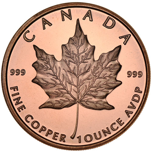 1 oz Maple Leaf Copper Round (New)
