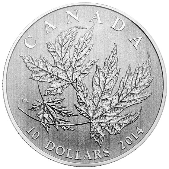 2014 1/2 oz Maple Leaf $10 Canadian Silver Coin (BU)